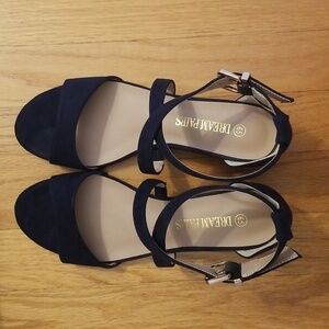 Dream Pairs Navy Suede Wedge